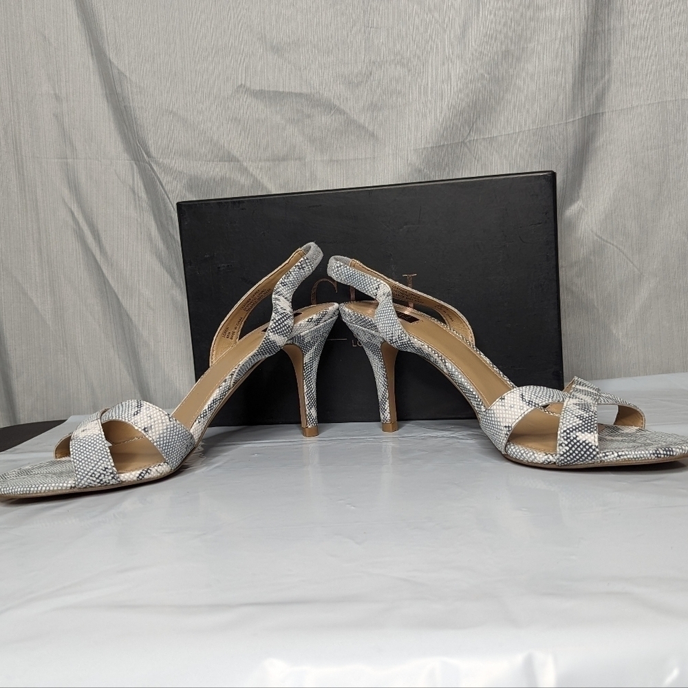 G.I.L.I. Cross-band Sling Back Mid-heel Pumps Loren Snakeskin Women's 8.5M NIB - Picture 5 of 10